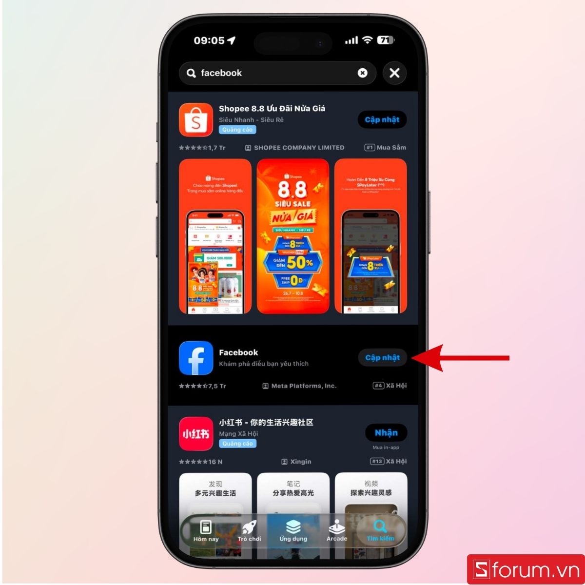 Cập nhật phiên bản FaceBook mới nhất