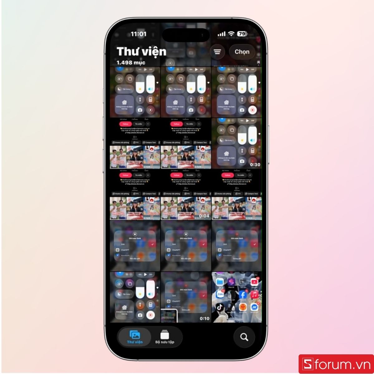 Xem các video quay màn hình trong Thư viện ảnh