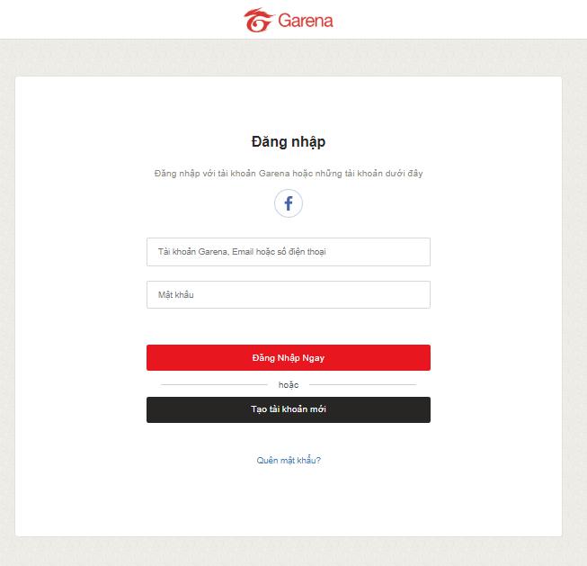 Bạn có thể đăng nhập tài khoản Garena