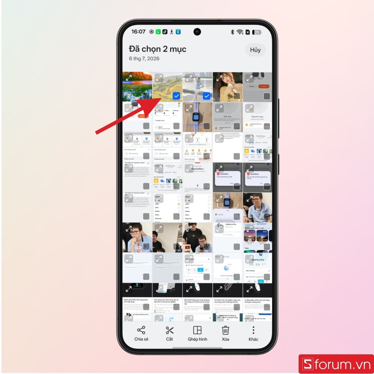 Chọn bức ảnh bạn muốn ghép