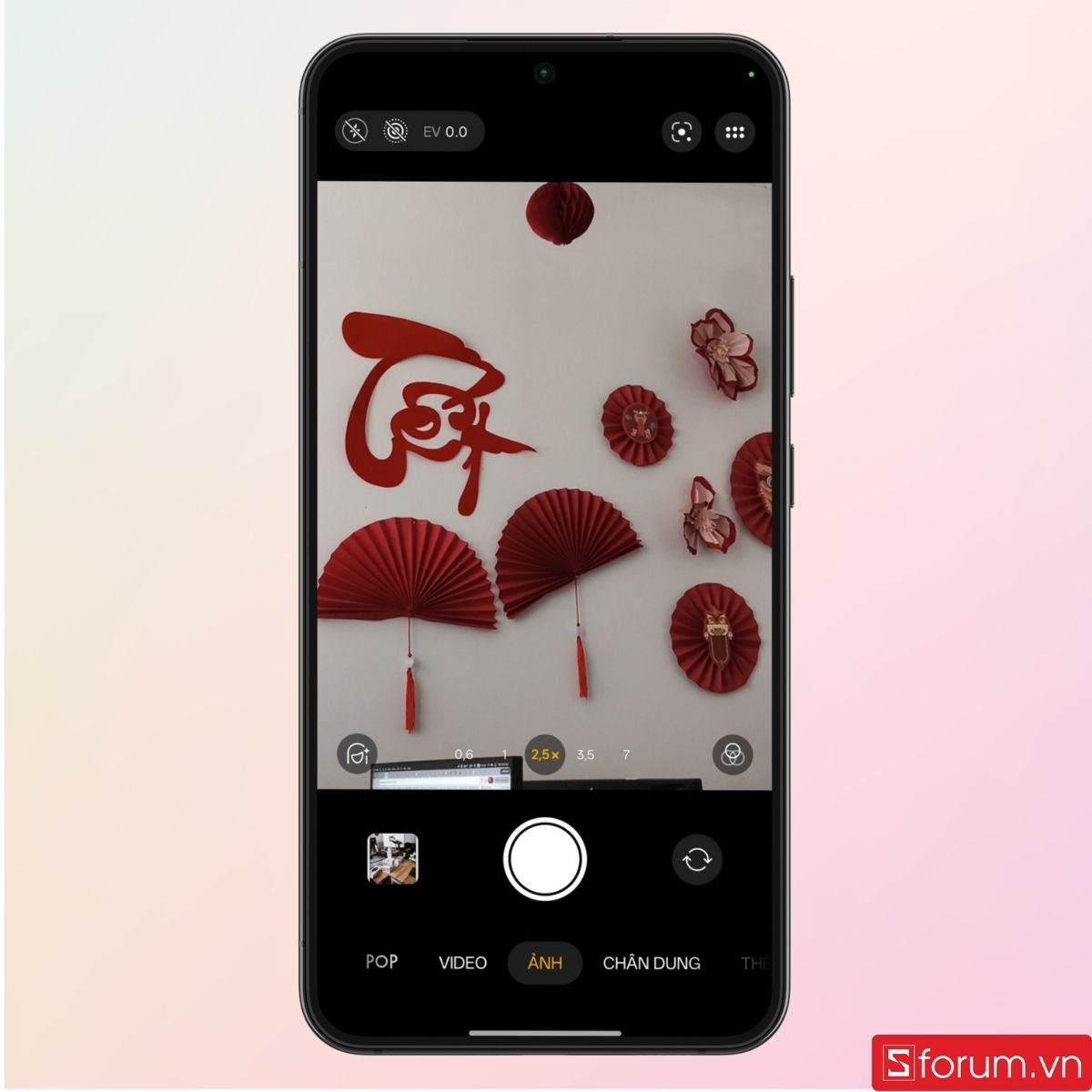 Giao diện chụp ảnh của điện thoại OPPO