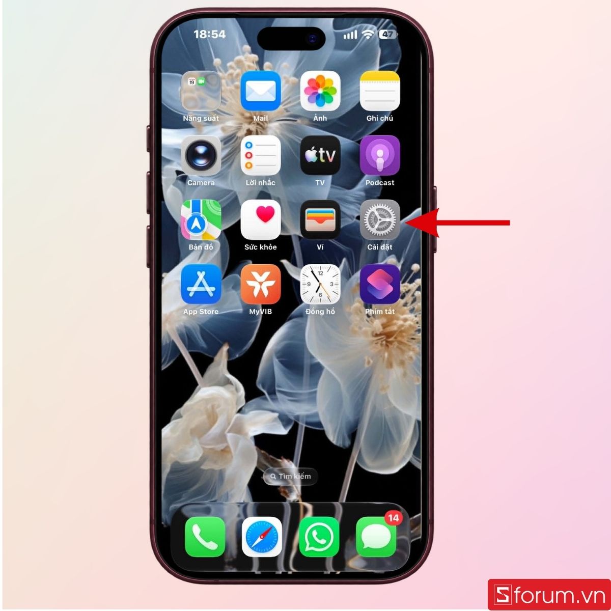 Truy cập mục Cài đặt trên điện thoại