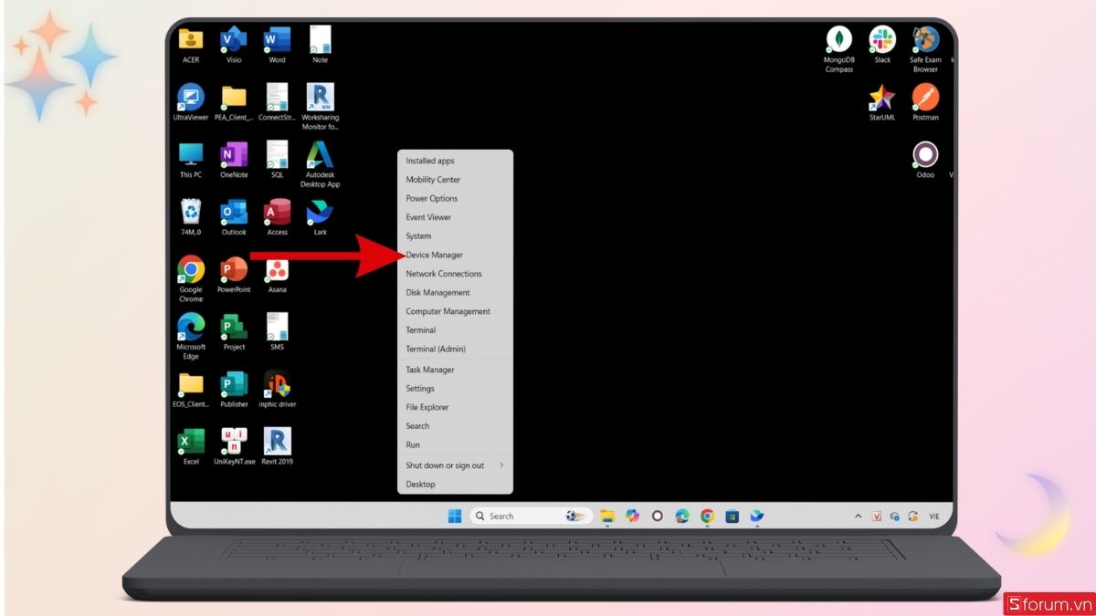 Nhấn chọn Device Manager