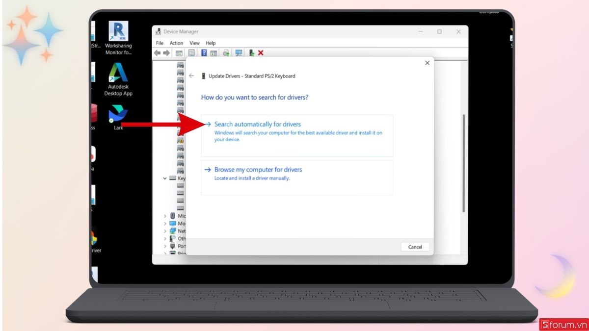 Chọn Search Automatically For Drivers