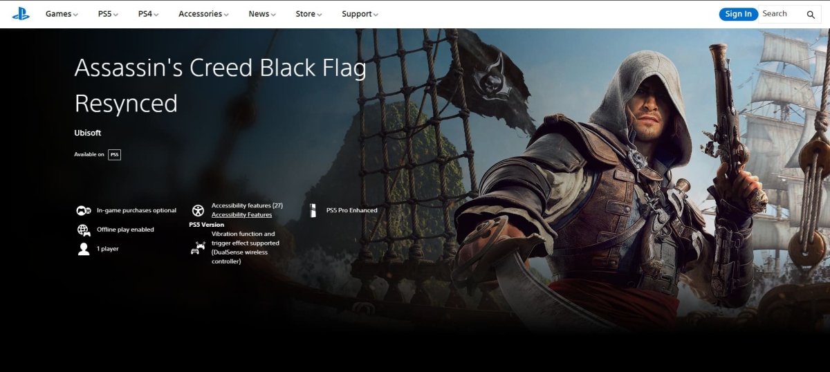 Hướng dẫn tải Assassin's Creed Black Flag Resynced trên PlayStation 5