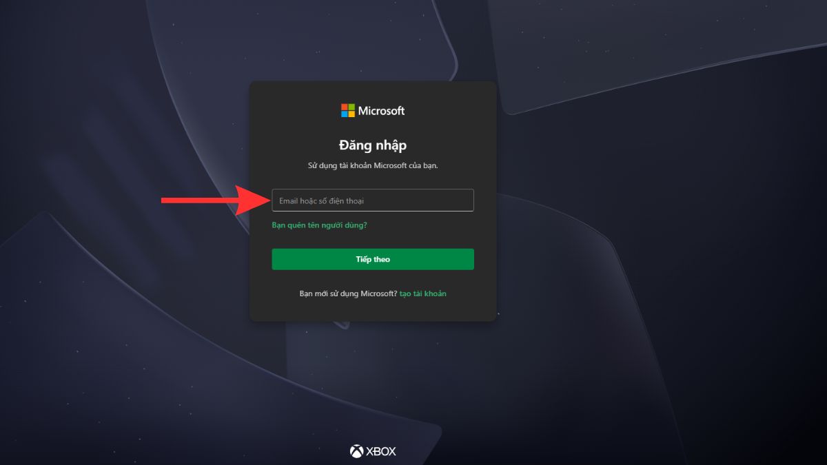 Đăng nhập tài khoản Microsoft Store