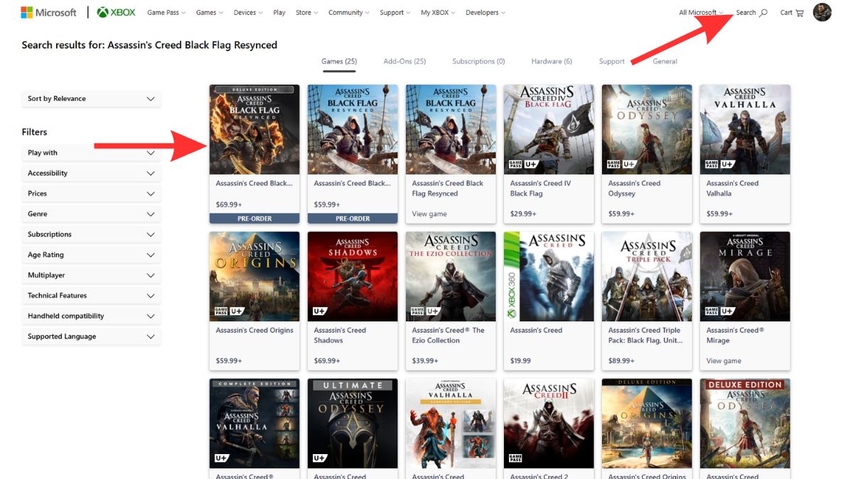 Tìm kiếm game Assassin's Creed Black Flag Resynced trên XBox