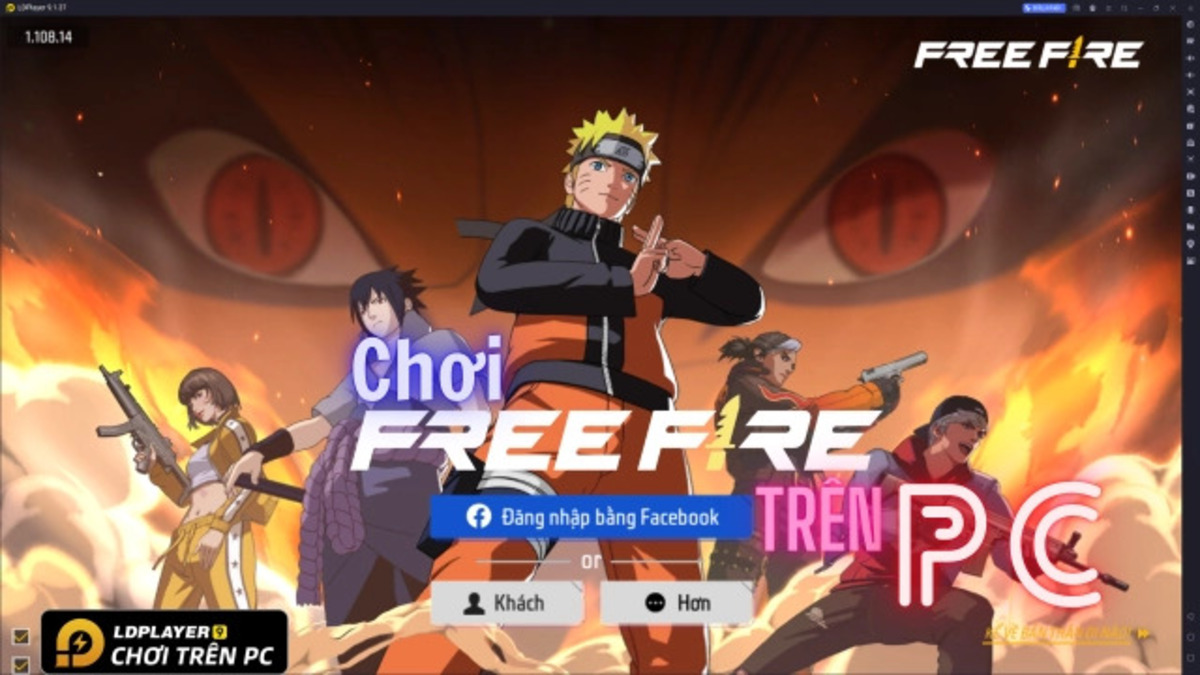tải Free Fire Max x Naruto trên PC bằng phần mền giả lập