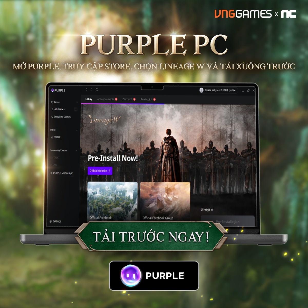 Các bước để Lineage W trên PC