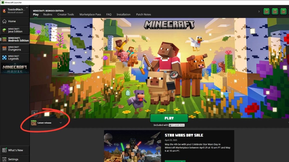 Cách tải Minecraft 26.30 Bedrock trên PC