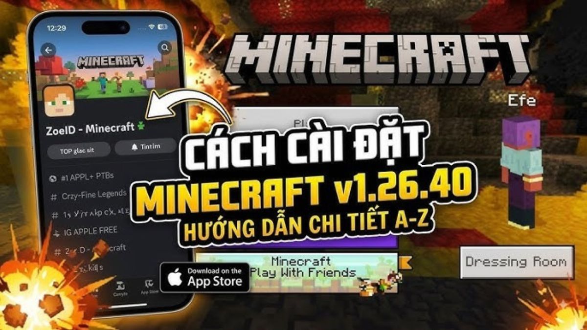Cách tải Minecraft 26.40 trên điện thoại