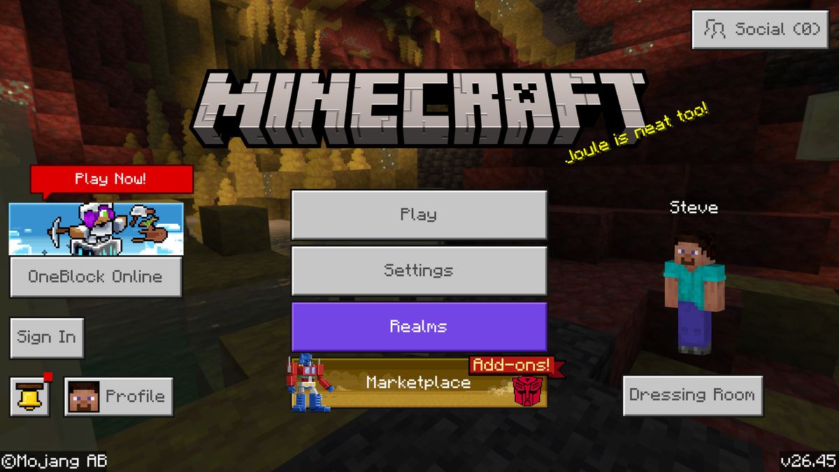 Hướng dẫn cập nhật Minecraft 26.45