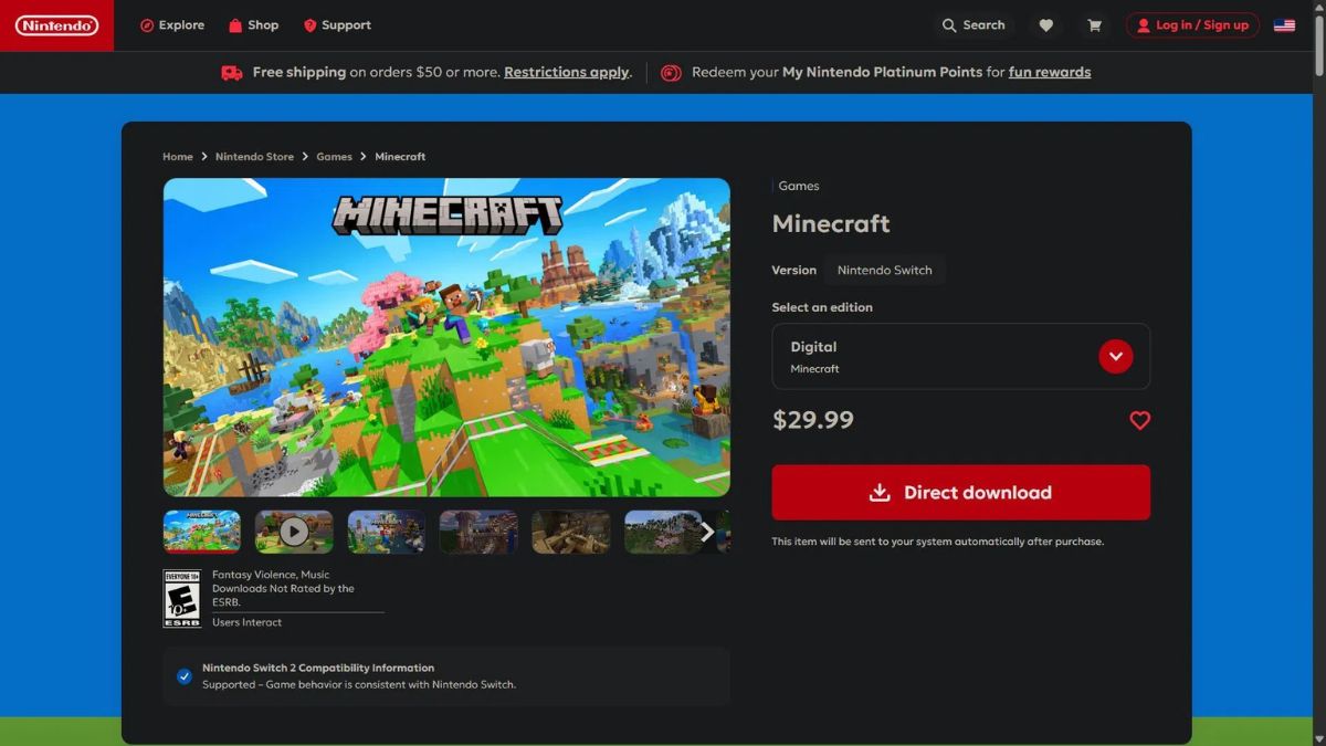 Người chơi có thể cập nhật trò chơi thông qua mục Cập nhật trên máy chơi game