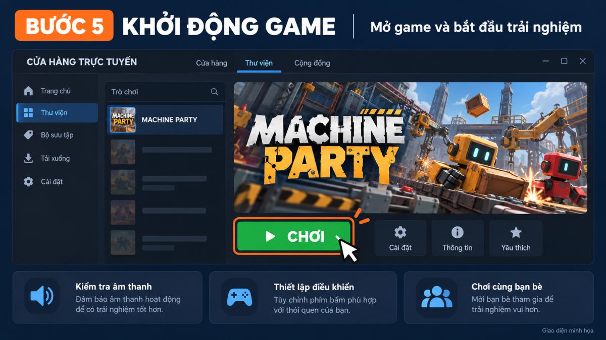 Khởi động và bắt đầu chơi game