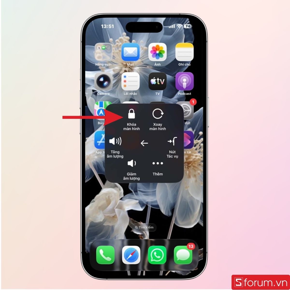 Nhấn chọn Khóa màn hình