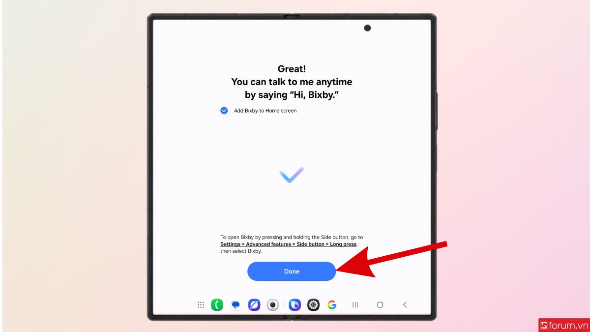 Bixby được kích hoạt thành công