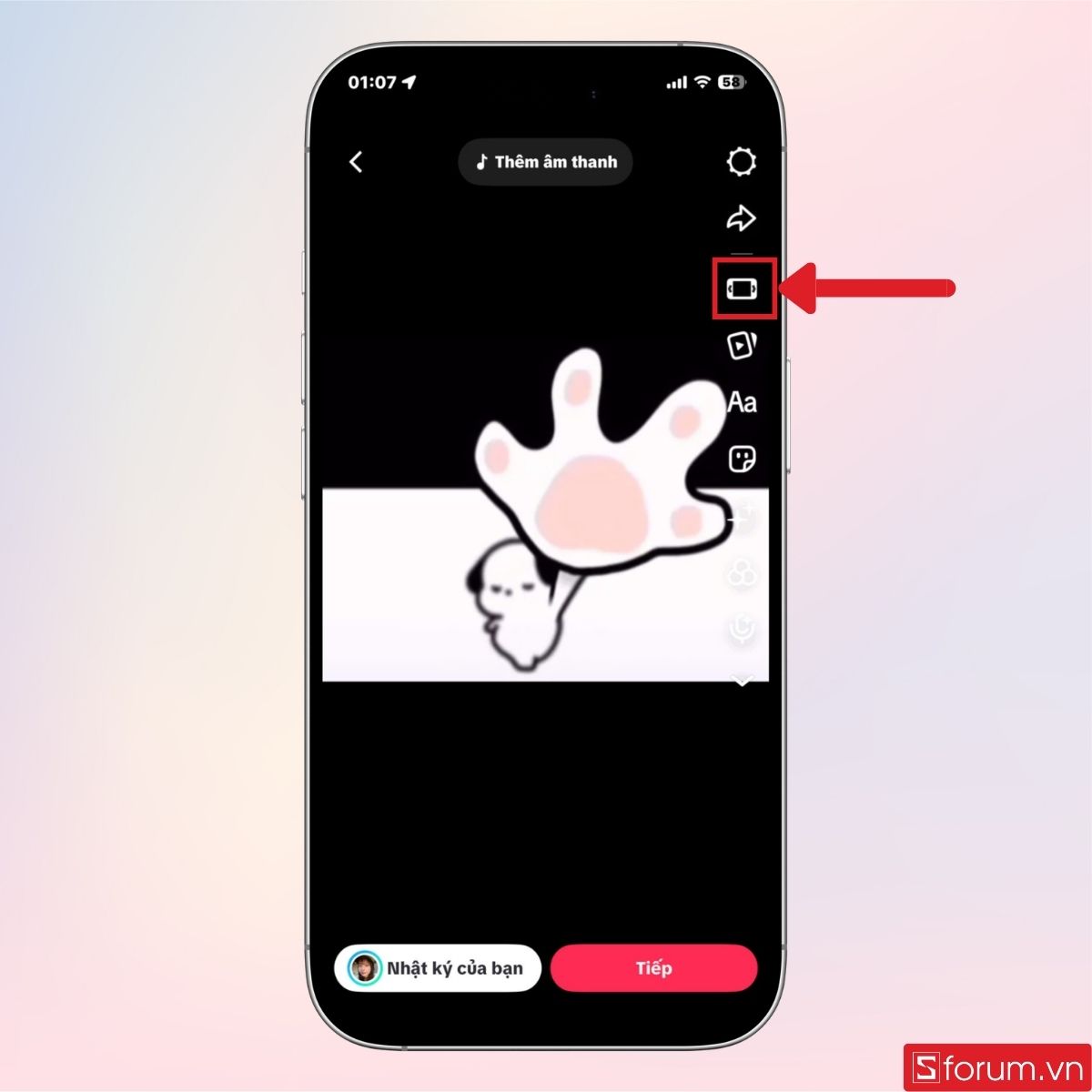 Nhấn vào biểu tượng như hình