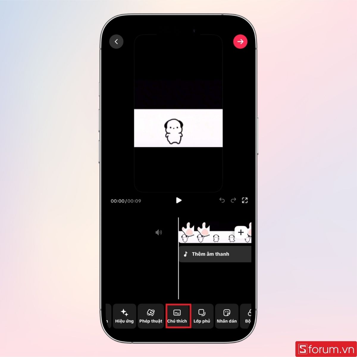 Chọn vào mục Chú thích như hình