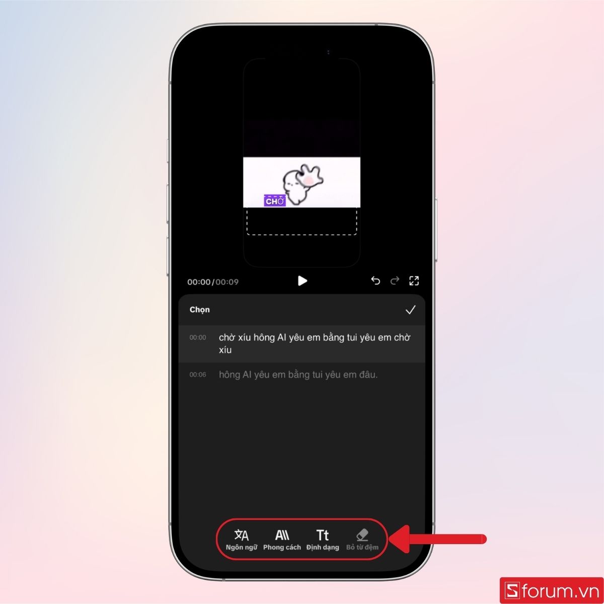 Chỉnh sửa font chữ hoặc kích thước tại đây
