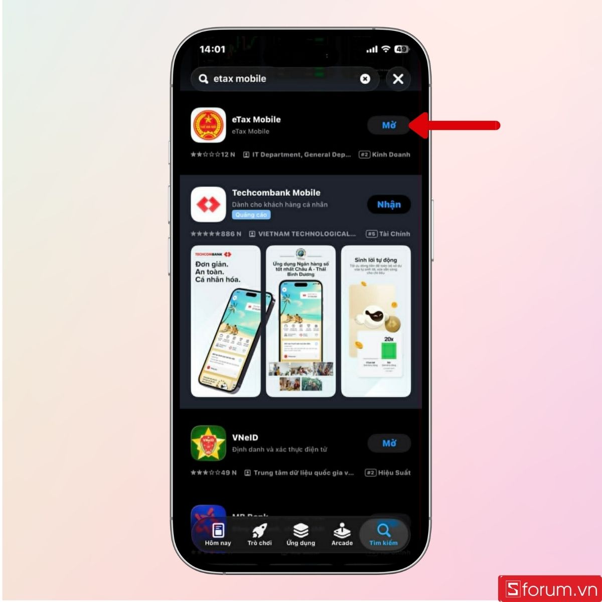 Tải ứng dụng eTax Mobile về điện thoại