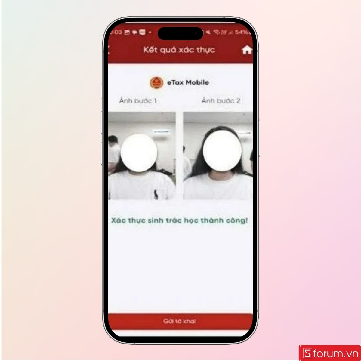 Hệ thống sẽ thông báo xác thực thành công