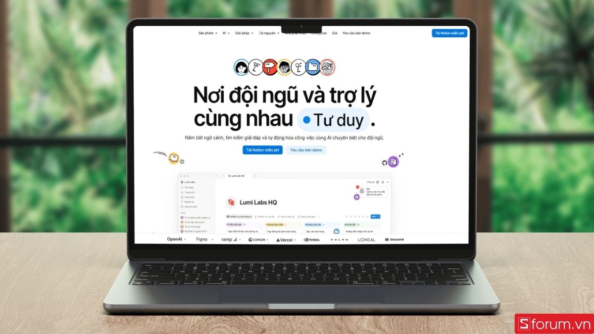 Truy cập vào trang web Notion 