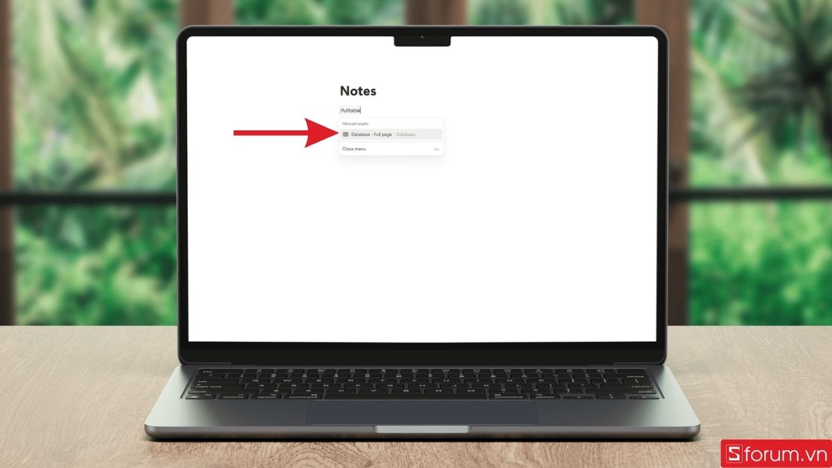 Tạo full table trong mục Notes