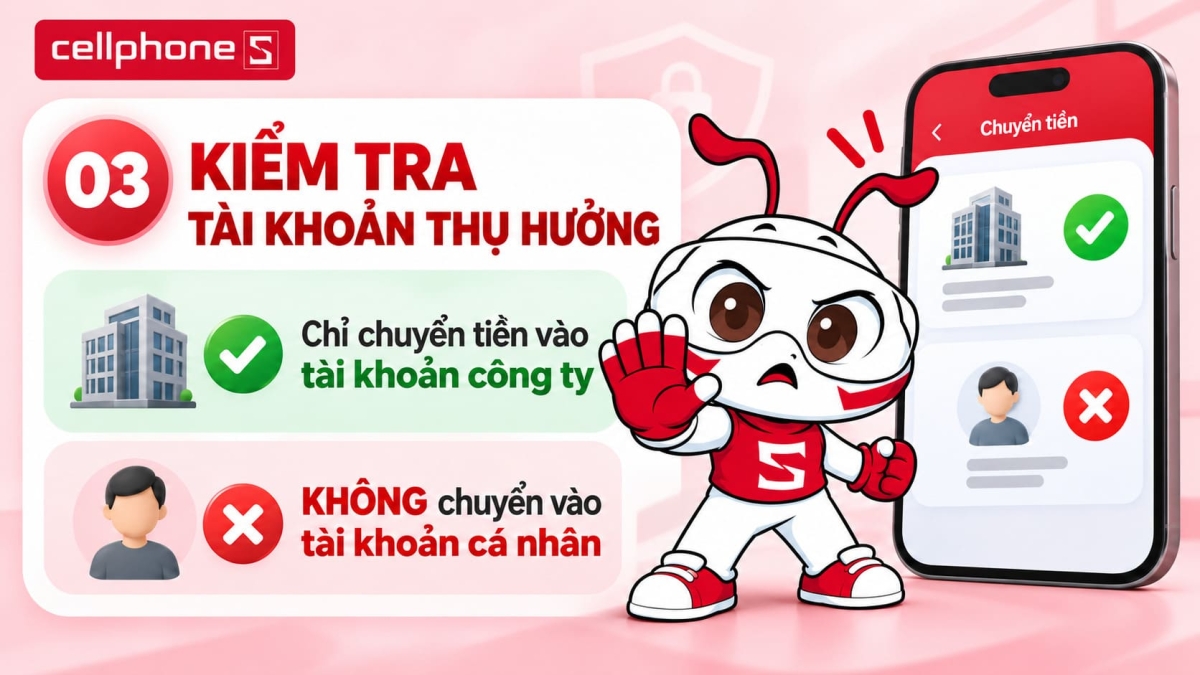 Kiểm tra thông tin chuyển khoản cụ thể