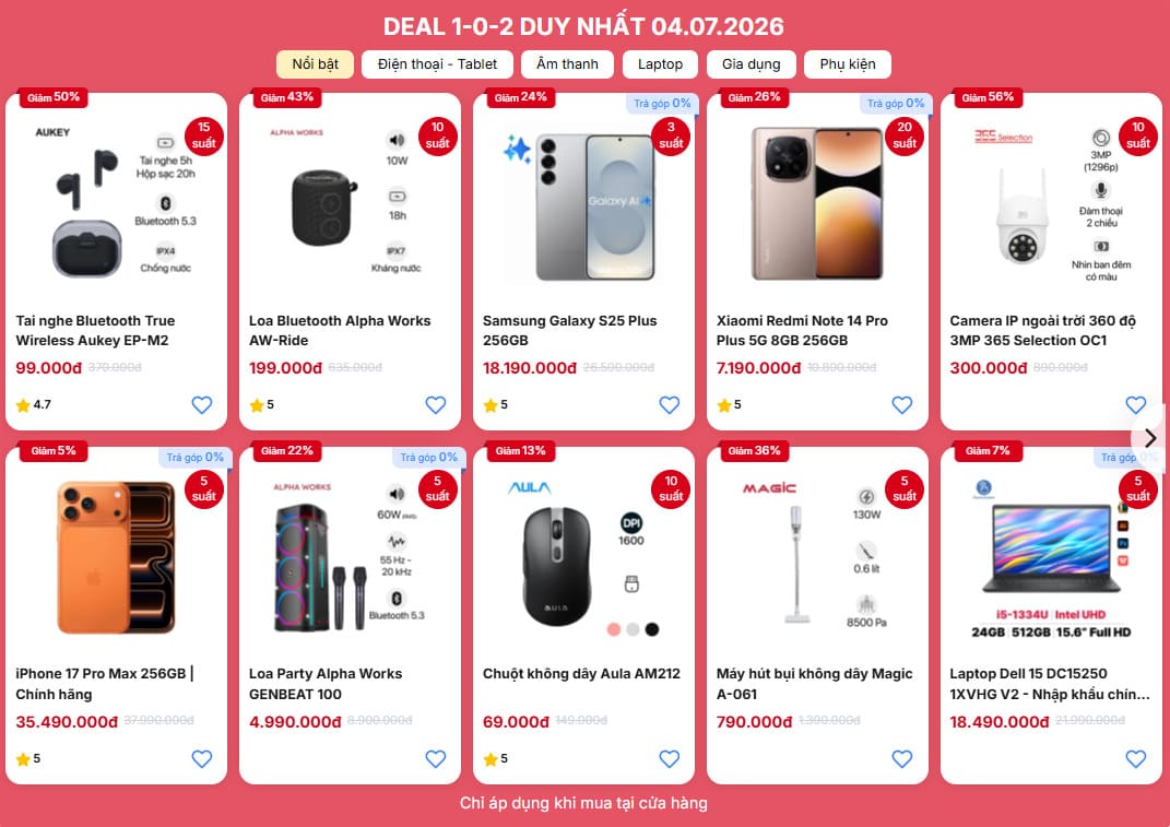 Các deal hấp dẫn tại của hàng mới tại Hưng Yên