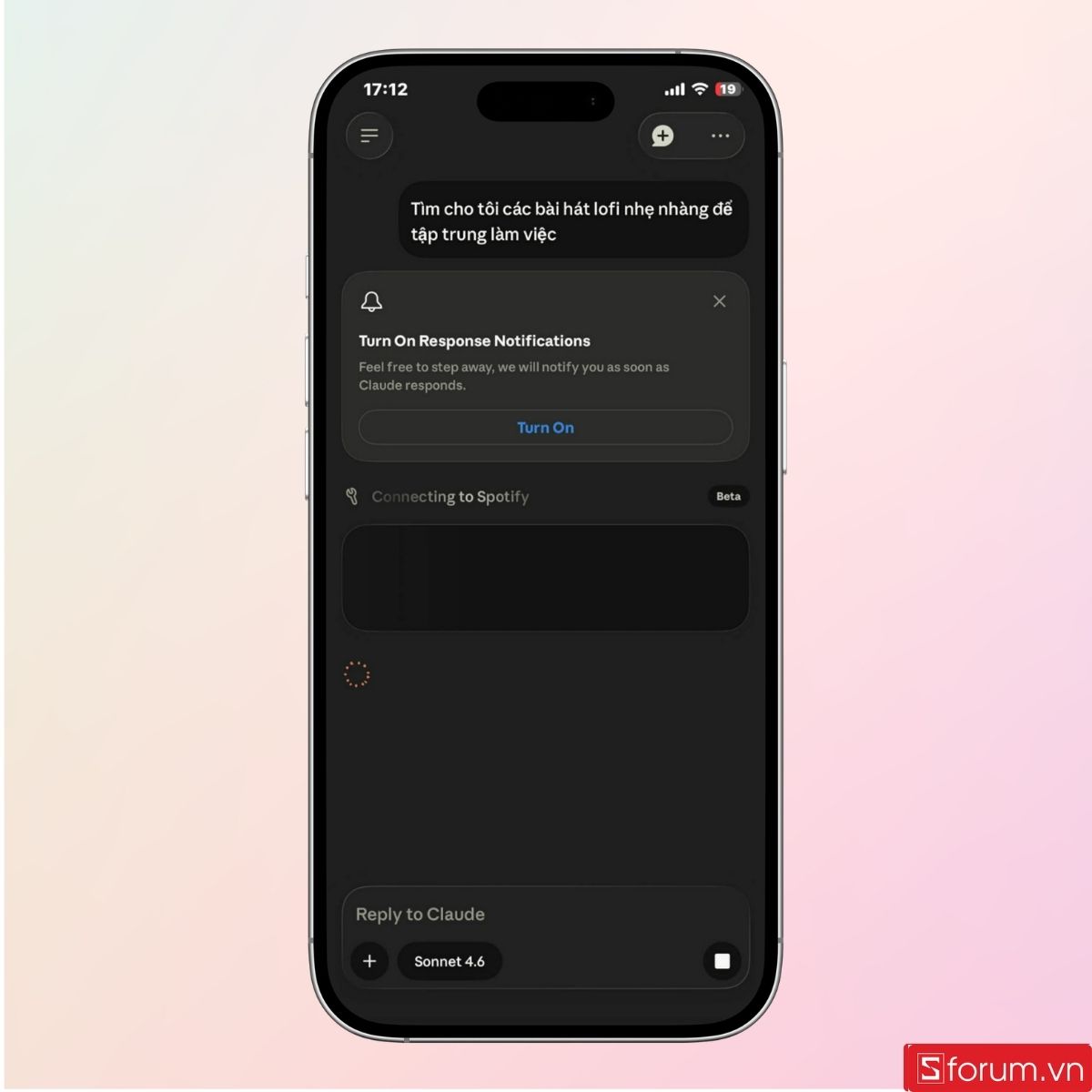 Claude sẽ tiến hành quét thông tin liên quan đến Spotify