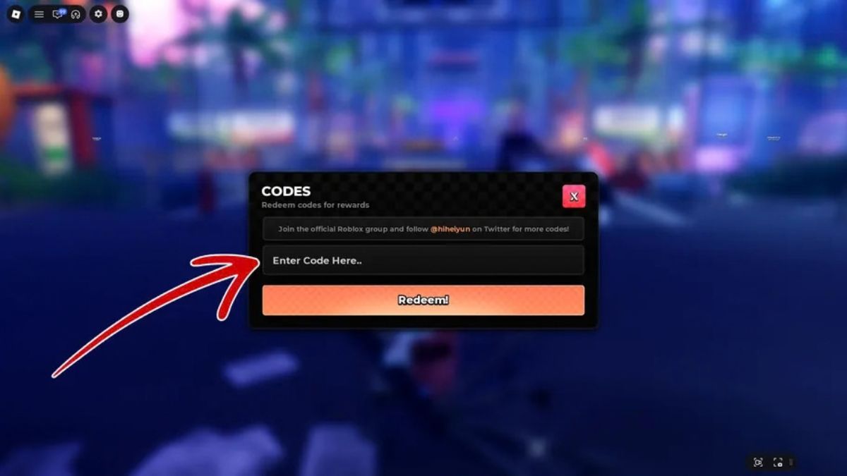 Nhập code và nhấn Redeem