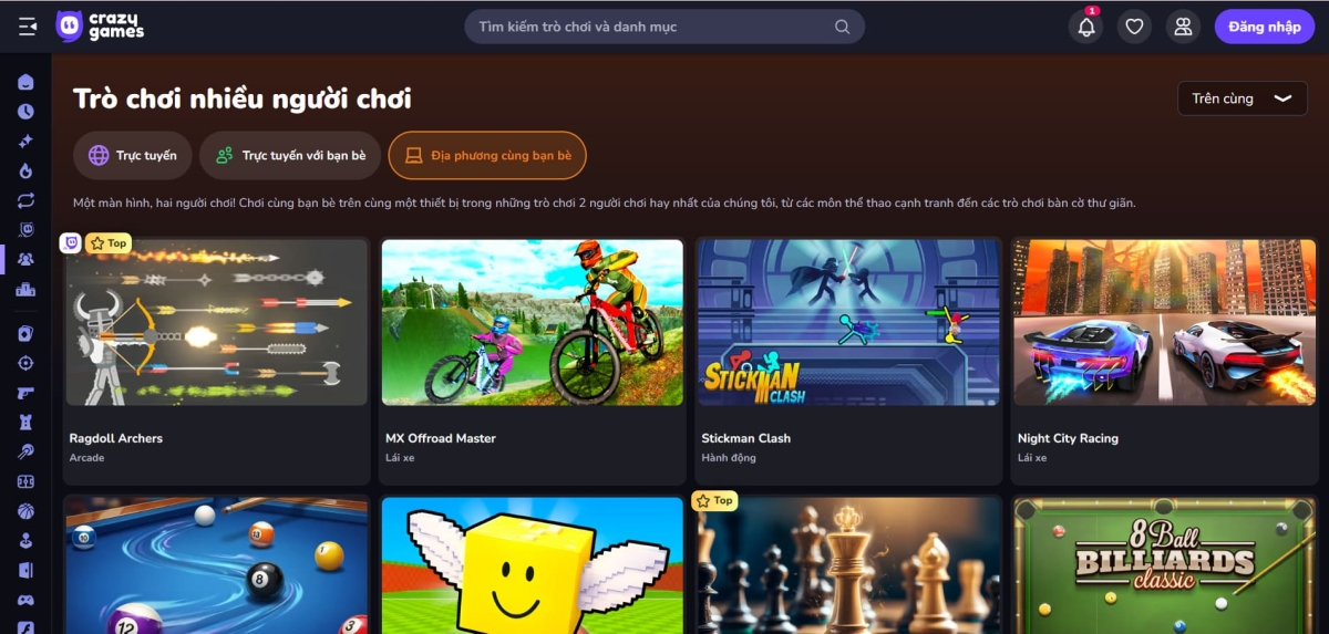 Tổng quan về kho game Crazy game 2 người