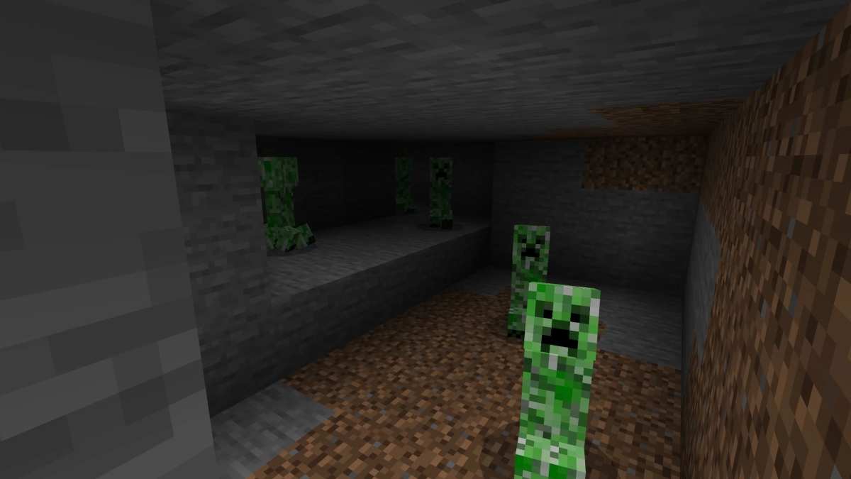 Creeper Minecraft xuất hiện nhiều ở những hang tối