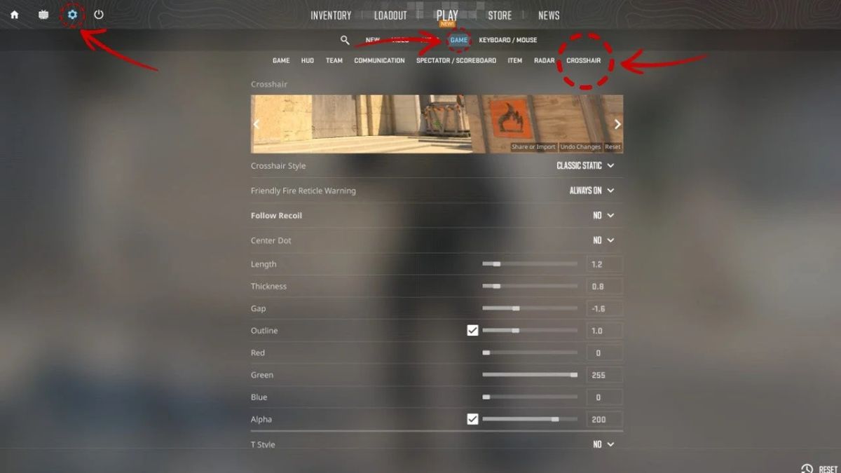 Hướng dẫn các bước điều chỉnh Crosshair CS:GO 