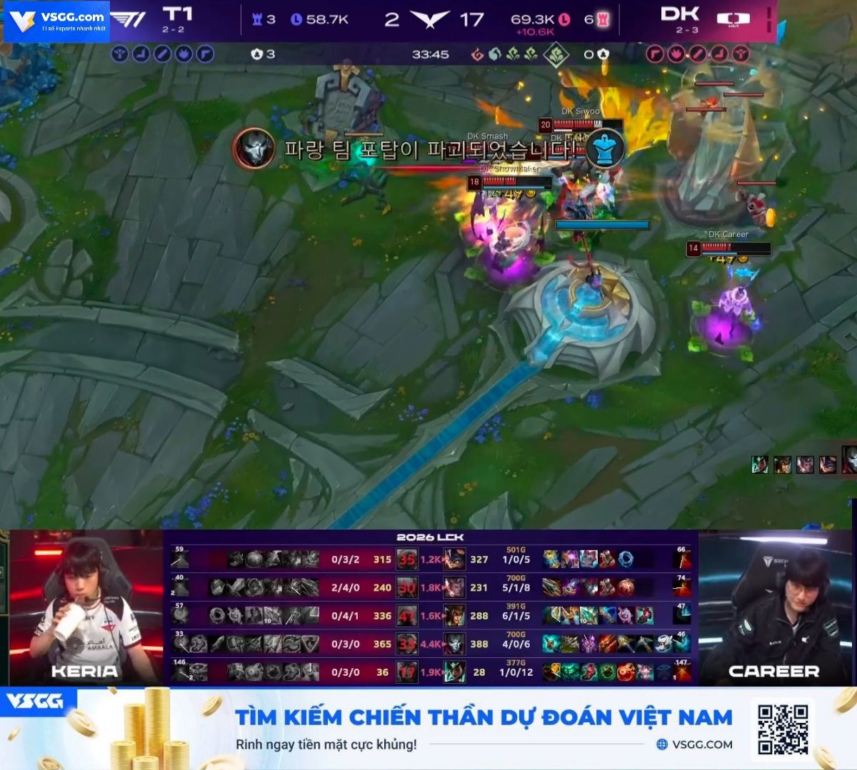 DK giành tiến thắng đầu tiên trước T1