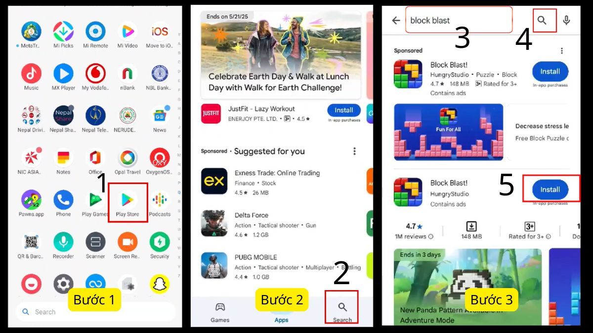 Chi tiết các bước tải game Block Blast trên Android