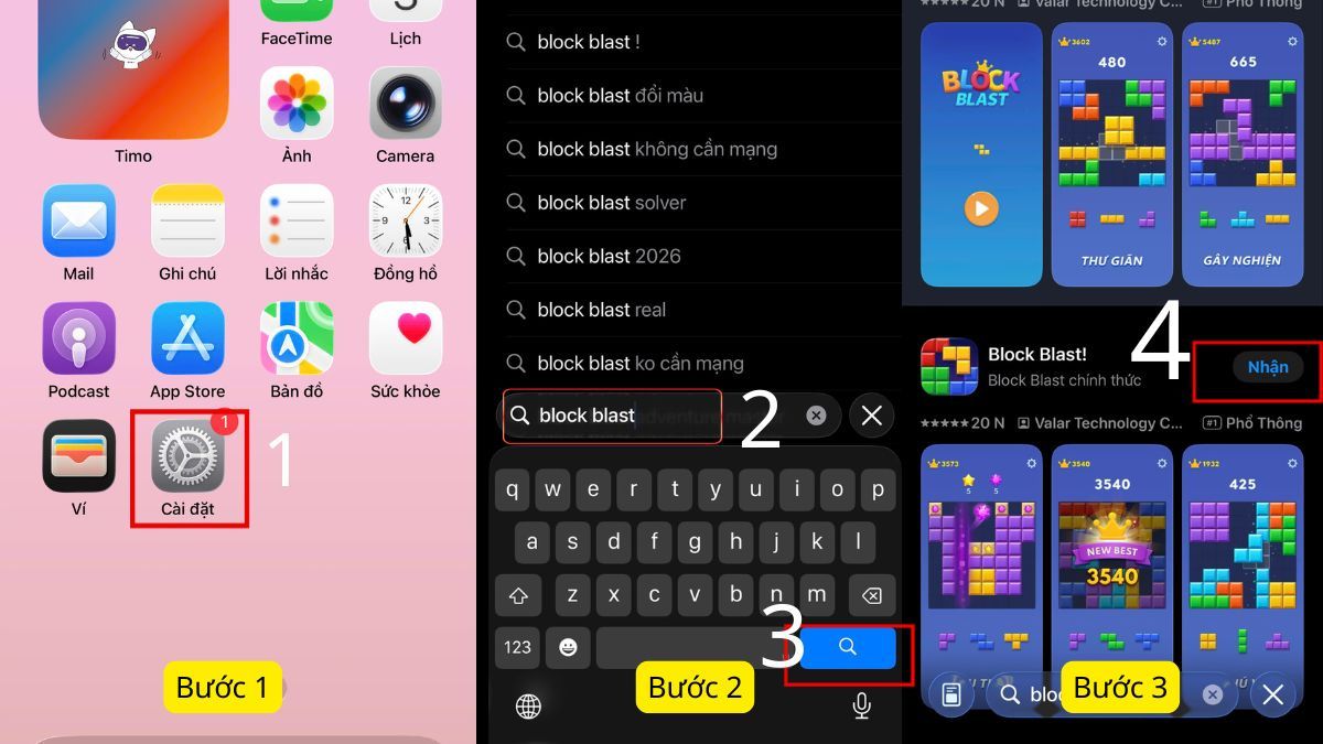 Các bước chi tiết để tải game Block Blast trên iOS