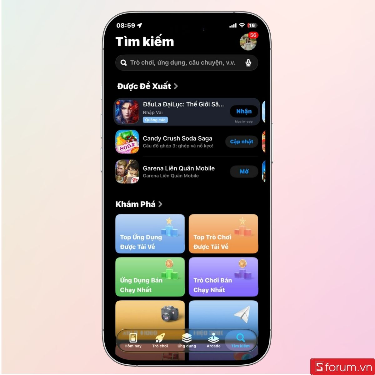 Truy cập vào App Store trên iPhone