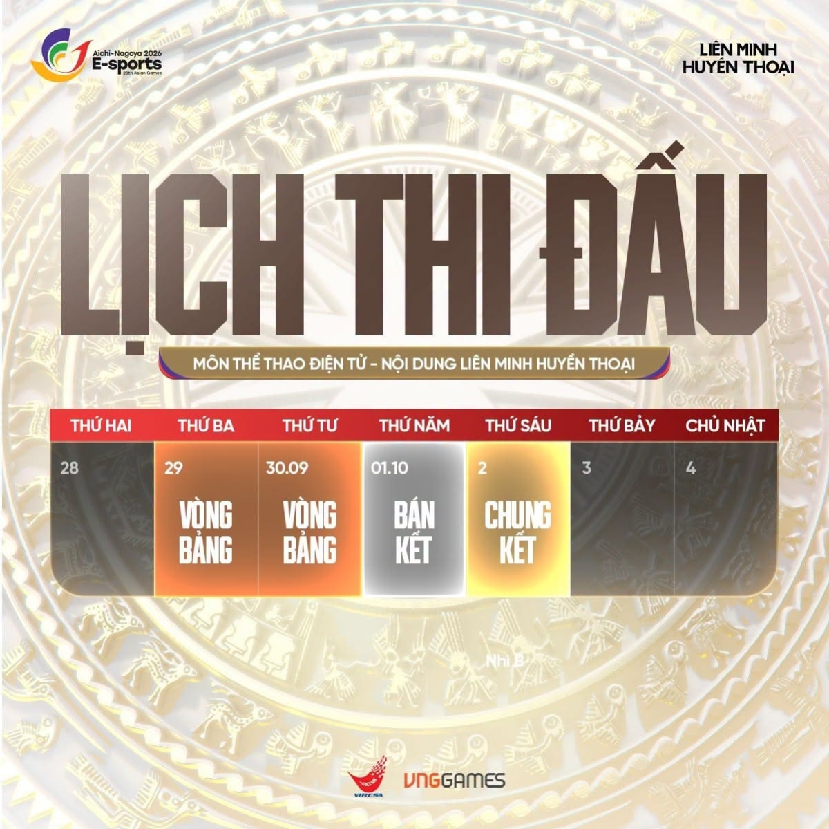 Lịch thi đấu chính thức bộ môn LMHT