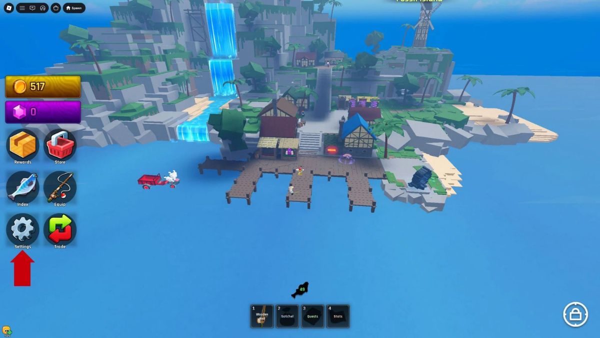 Vào mục Setting trong game