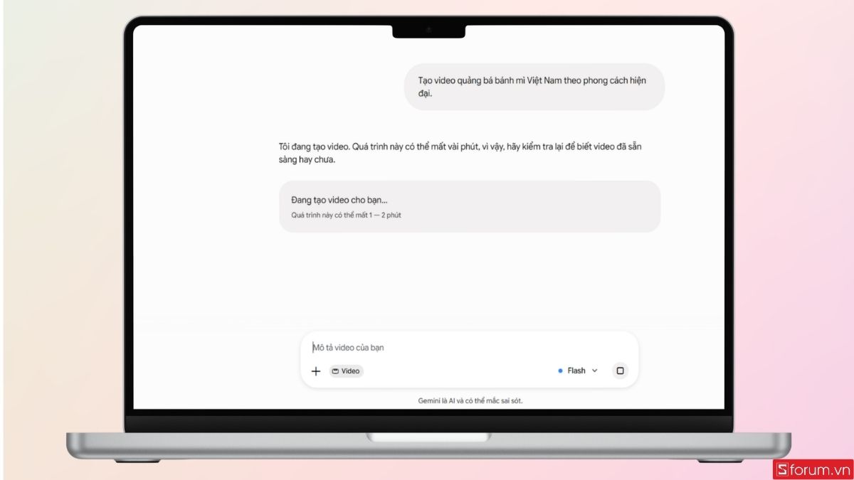 Gemini Omni tạo video trong khoảng vài phút