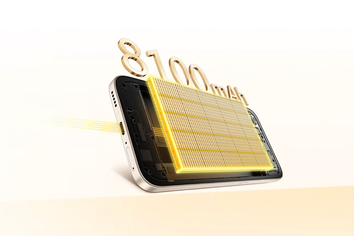 Viên pin 8100 mAh cùng sạc 45W mang lại thời gian sử dụng bền bỉ