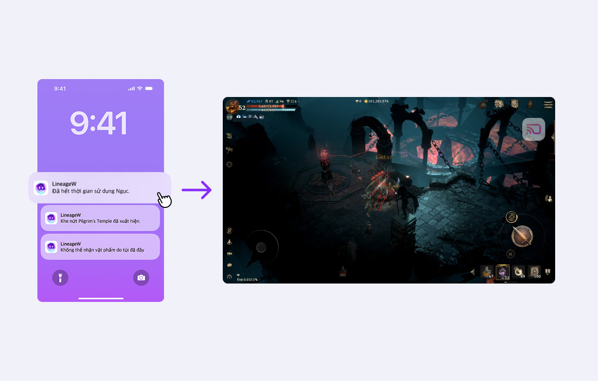 Vì sao nên chiến Lineage W trên PC thông qua PURPLE