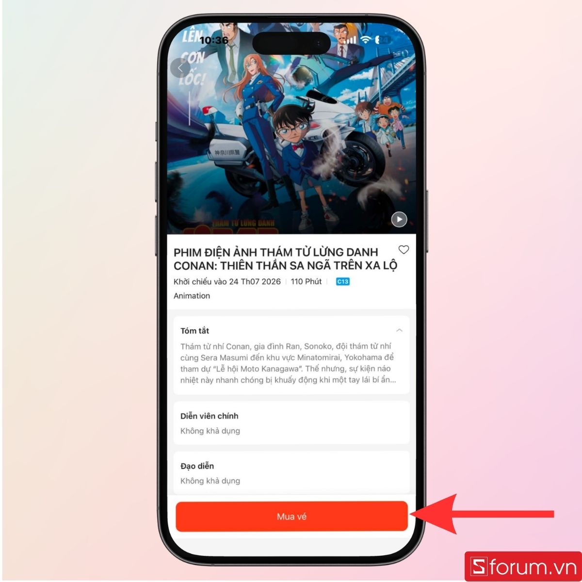 Nhấn vào mục Mua vé