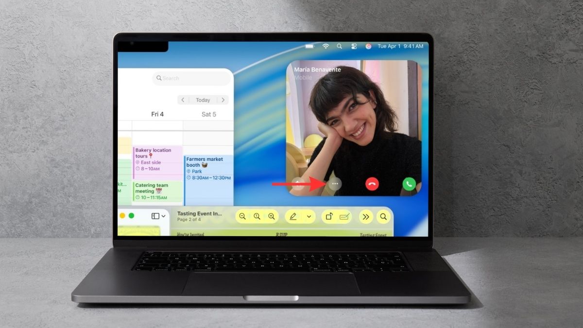 Thực hiện một cuộc gọi FaceTime và nhấn vào đây để truy cập mục Cài đặt