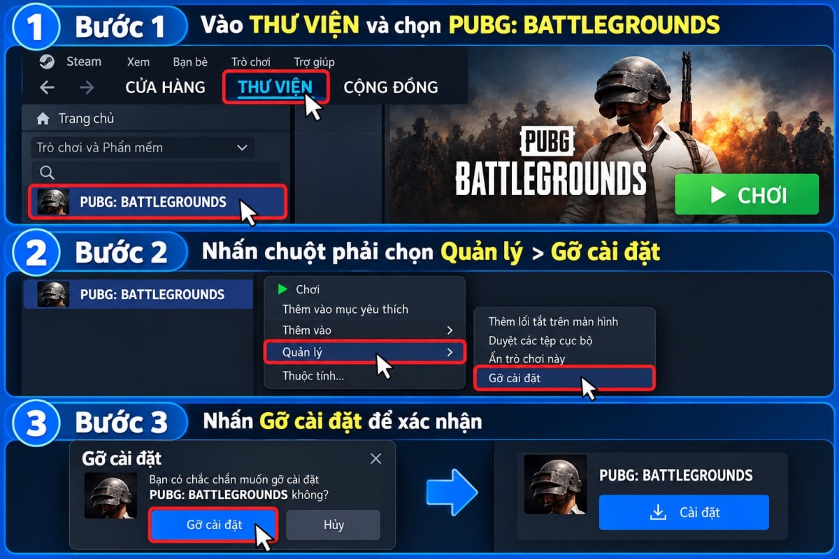 Hướng dẫn gỡ PUBG PC