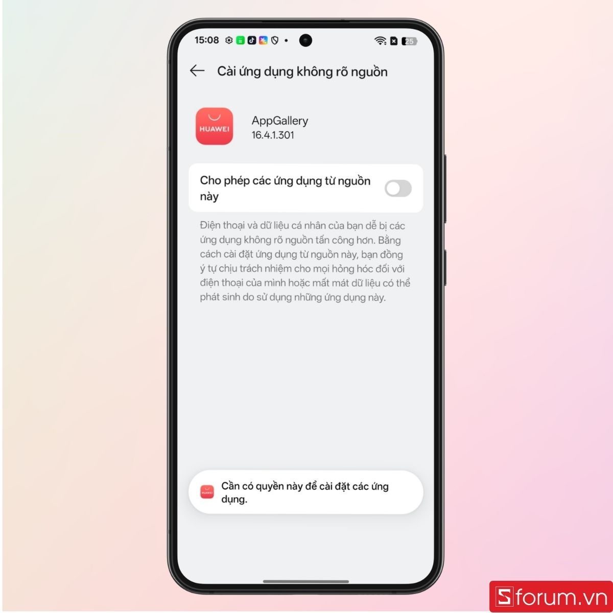 Mở quyền truy cập ứng dụng
