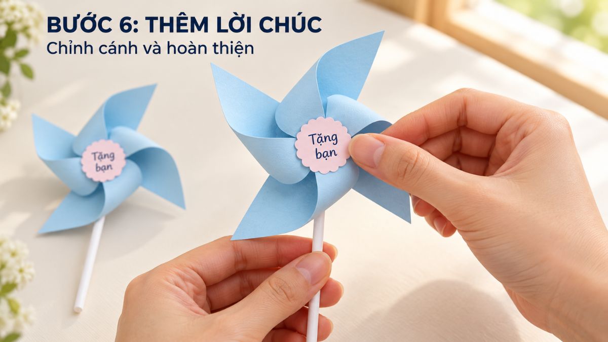 Gắn thêm lời chúc phía ngoài và hoàn tất