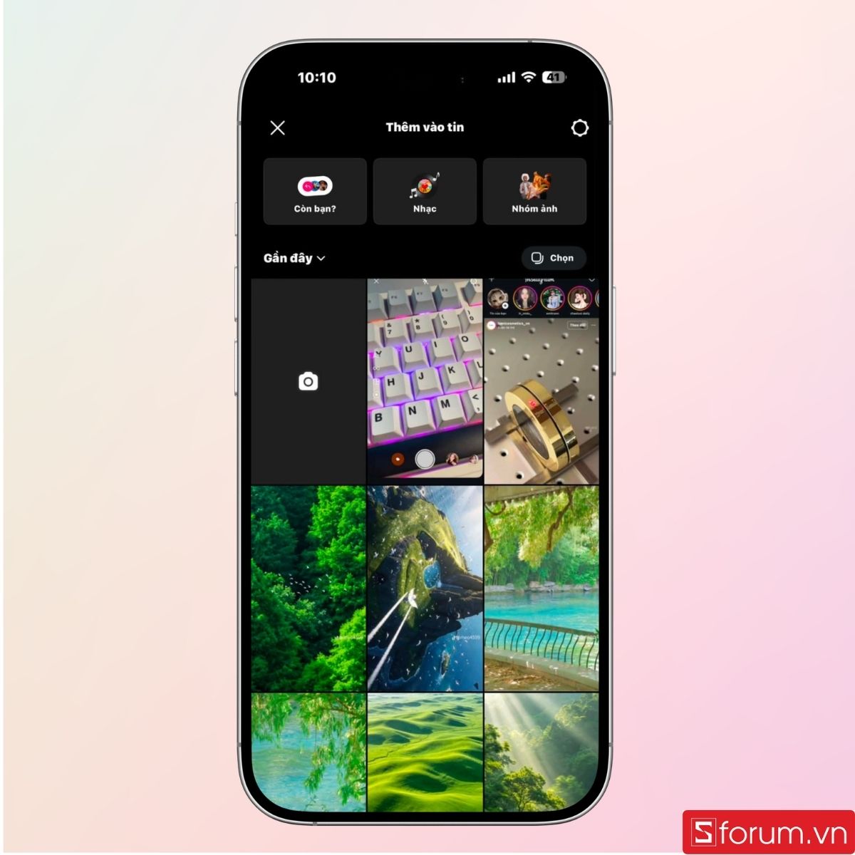 Chọn một bức ảnh bạn muốn mở rộng khung hình