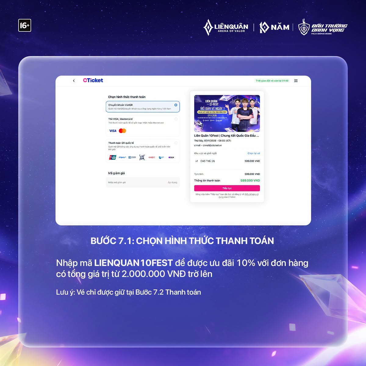 Chọn hình thức thanh toán